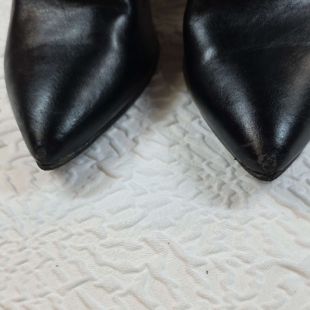 Betseyville Black Studded Pointed Toe Ankle Booties Size 7 - Picture 8 of 9